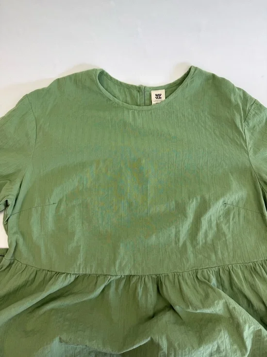 Lucy & Yak Mia Cotton Midi Dress Garland Sage Green Seersucker Lagenlook Boho - Picture 8 of 11